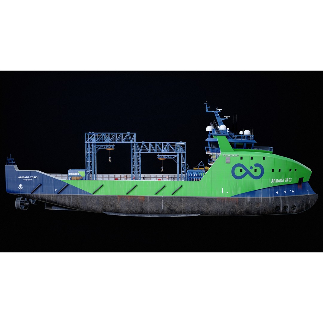 USV Mothership Armada 7803 3D Model – Low Poly PBR Vessel, Game Ready - View 10