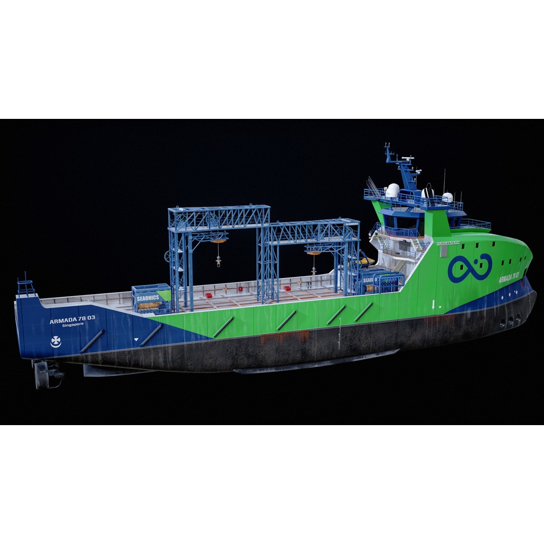 USV Mothership Armada 7803 3D Model – Low Poly PBR Vessel, Game Ready - View 11