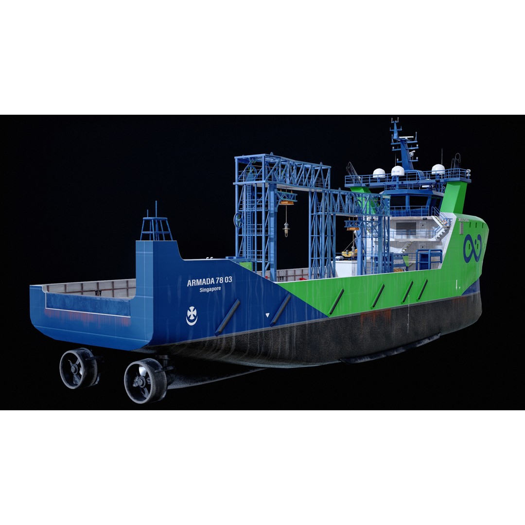 USV Mothership Armada 7803 3D Model – Low Poly PBR Vessel, Game Ready - View 12