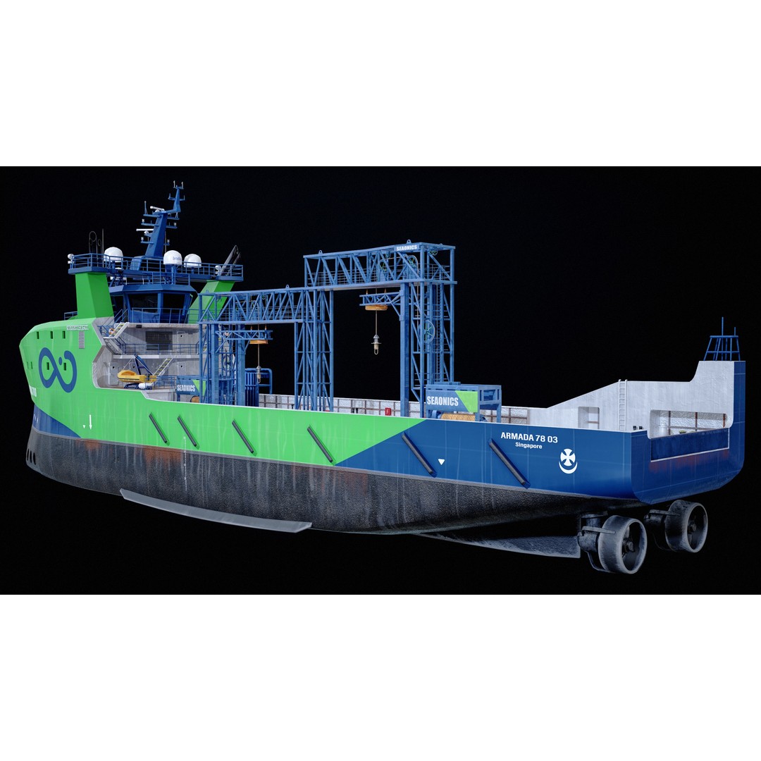USV Mothership Armada 7803 3D Model – Low Poly PBR Vessel, Game Ready - View 16