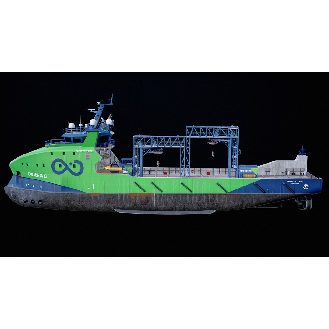 USV Mothership Armada 7803 3D Model – Low Poly PBR Vessel, Game Ready - View 18