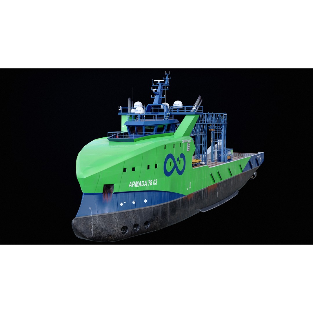 USV Mothership Armada 7803 3D Model – Low Poly PBR Vessel, Game Ready - View 5