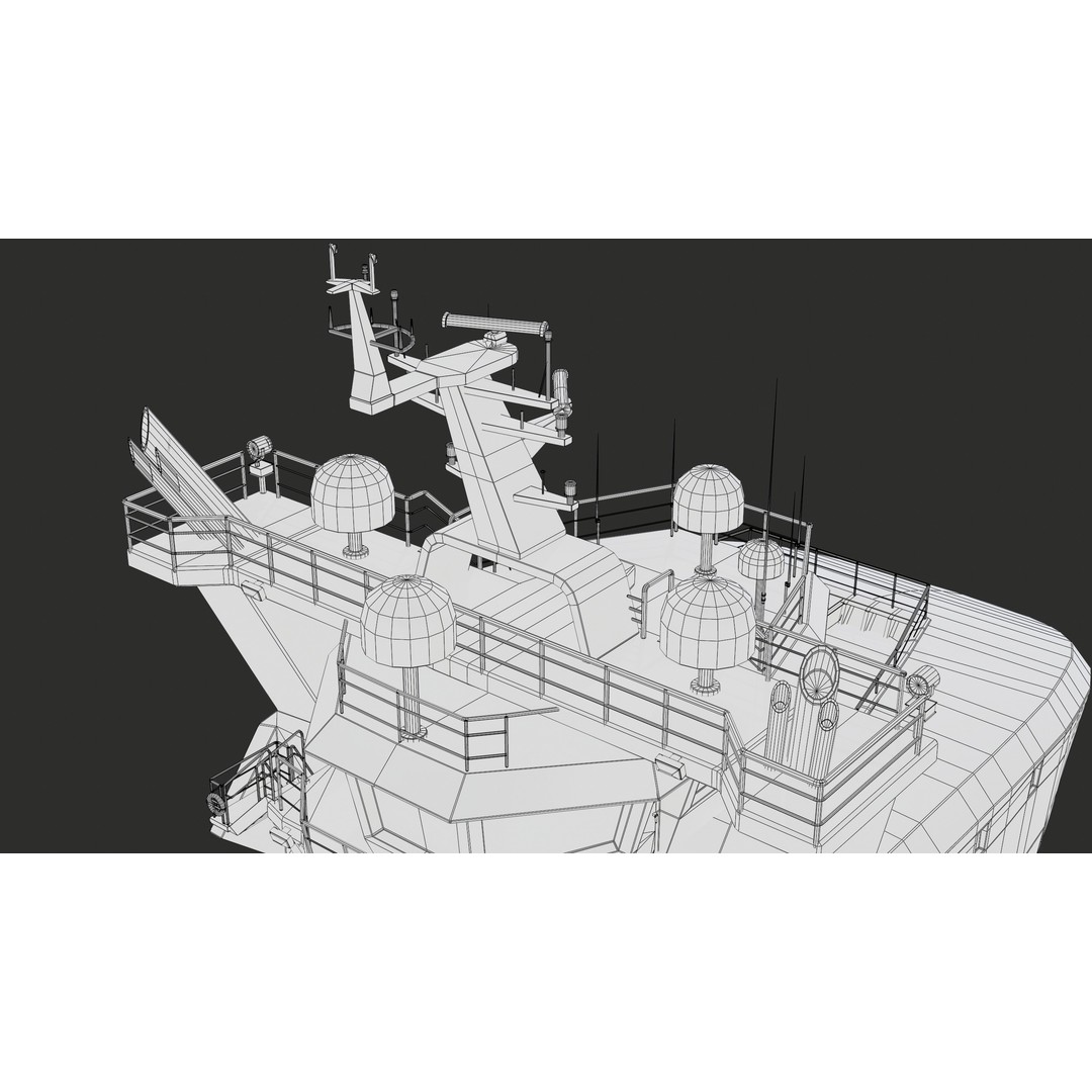 USV Mothership Armada 7803 3D Model – Low Poly PBR Vessel, Game Ready - View 60