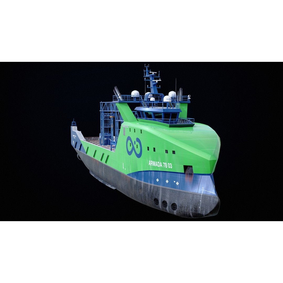 USV Mothership Armada 7803 3D Model – Low Poly PBR Vessel, Game Ready - View 7