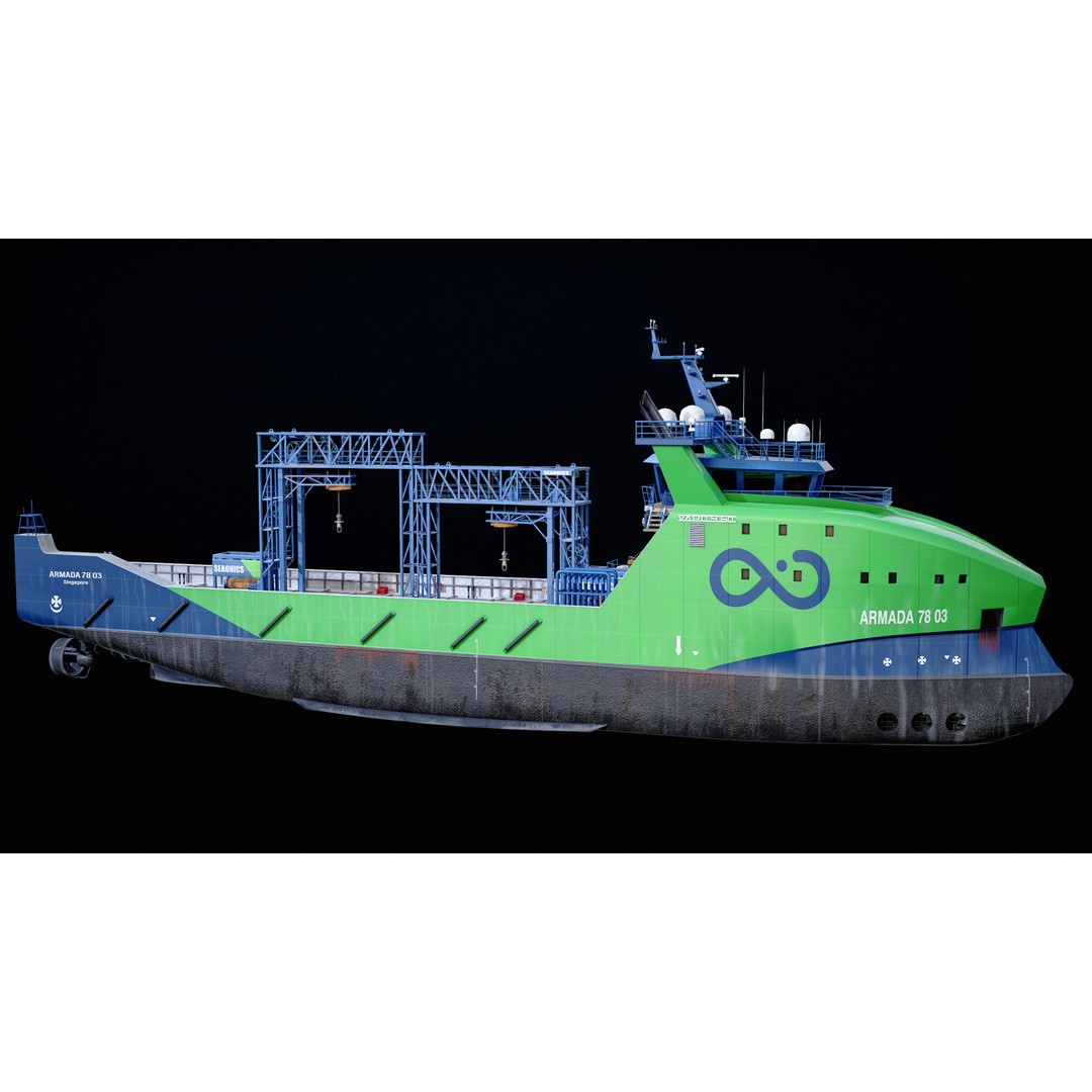 USV Mothership Armada 7803 3D Model – Low Poly PBR Vessel, Game Ready - View 9
