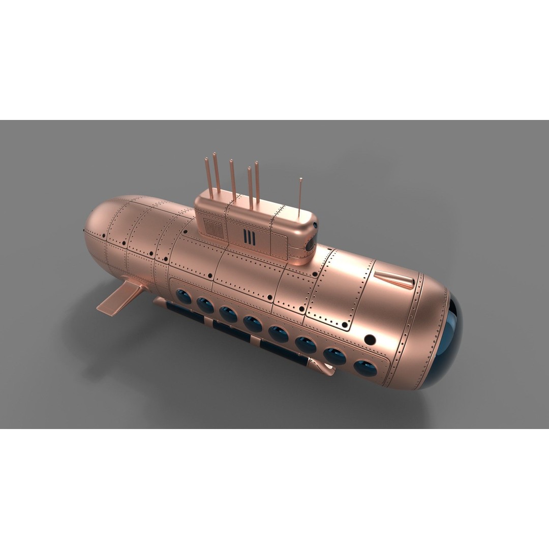 Tourist Submersible 3D Model – Futuristic Design, PBR Textures, FBX - View 11