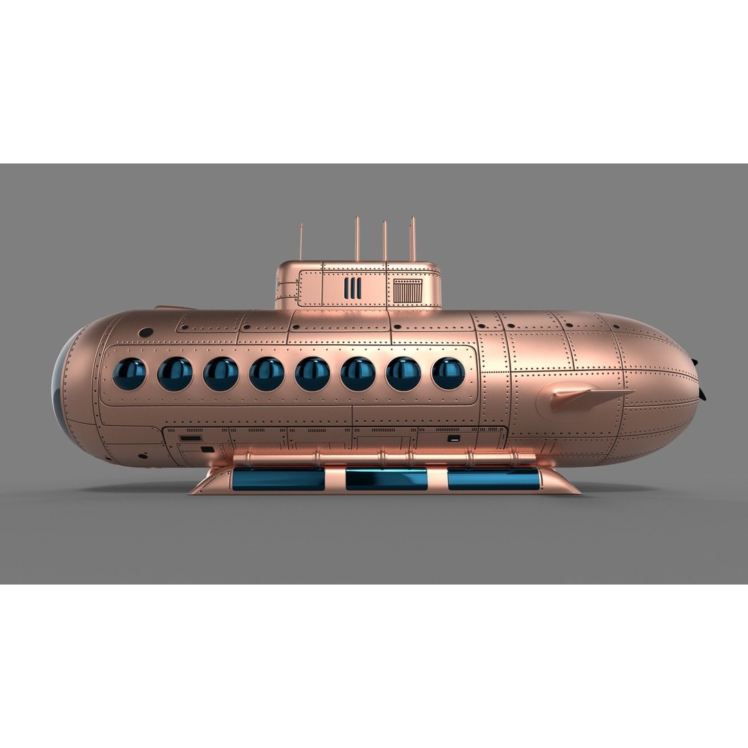 Tourist Submersible 3D Model – Futuristic Design, PBR Textures, FBX - View 3