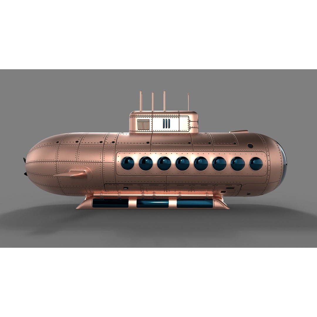 Tourist Submersible 3D Model – Futuristic Design, PBR Textures, FBX - View 7