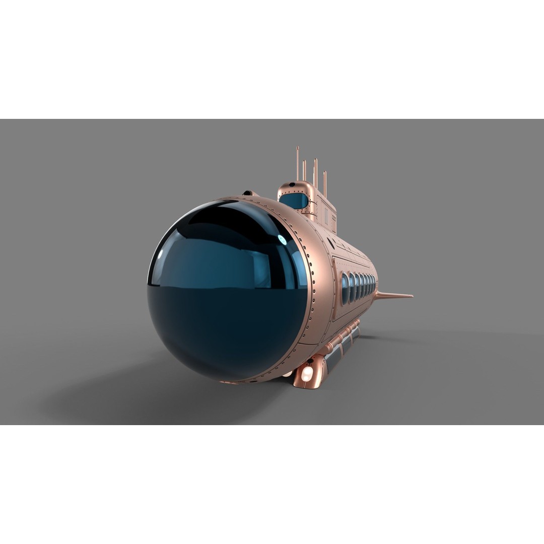 Tourist Submersible 3D Model – Futuristic Design, PBR Textures, FBX - View 9
