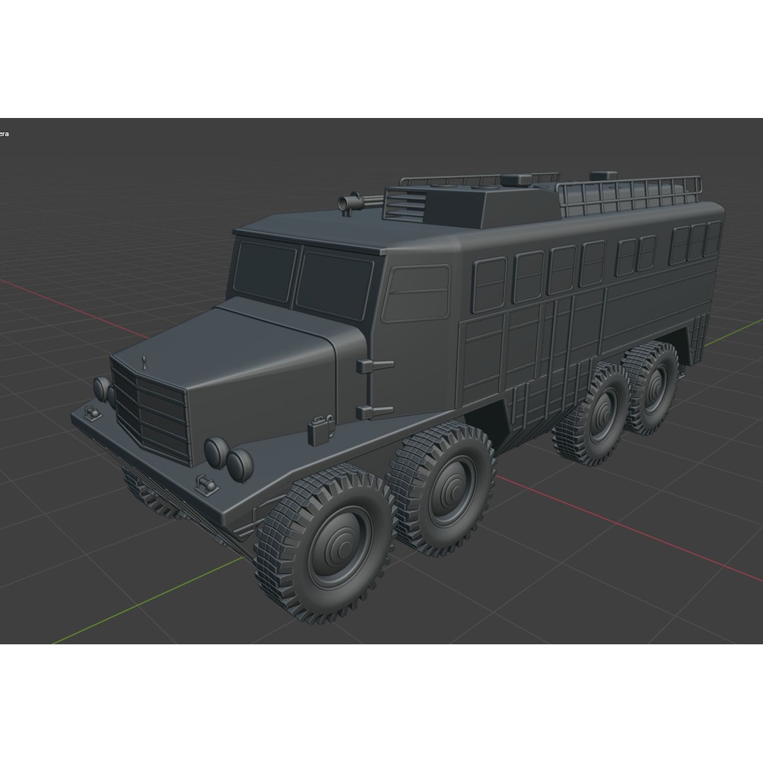 IronCroc 8x8 Military Transport Amphibious Car 3D Model – Low Poly, Game Ready, FBX - View 11