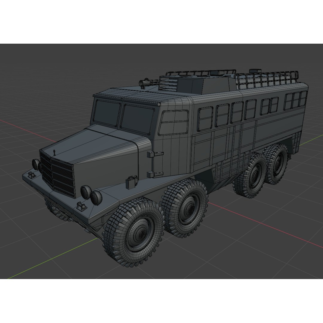 IronCroc 8x8 Military Transport Amphibious Car 3D Model – Low Poly, Game Ready, FBX - View 12
