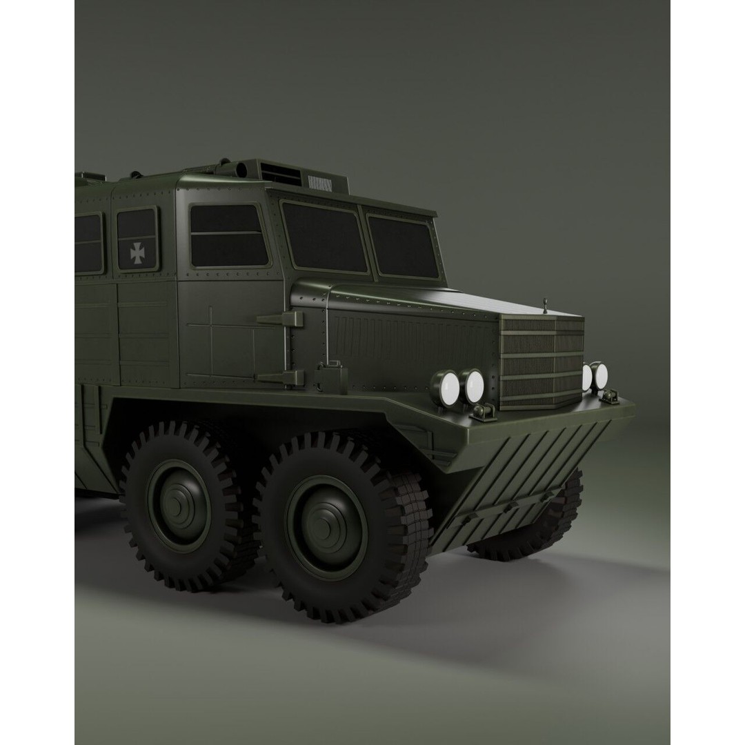 IronCroc 8x8 Military Transport Amphibious Car 3D Model – Low Poly, Game Ready, FBX - View 5