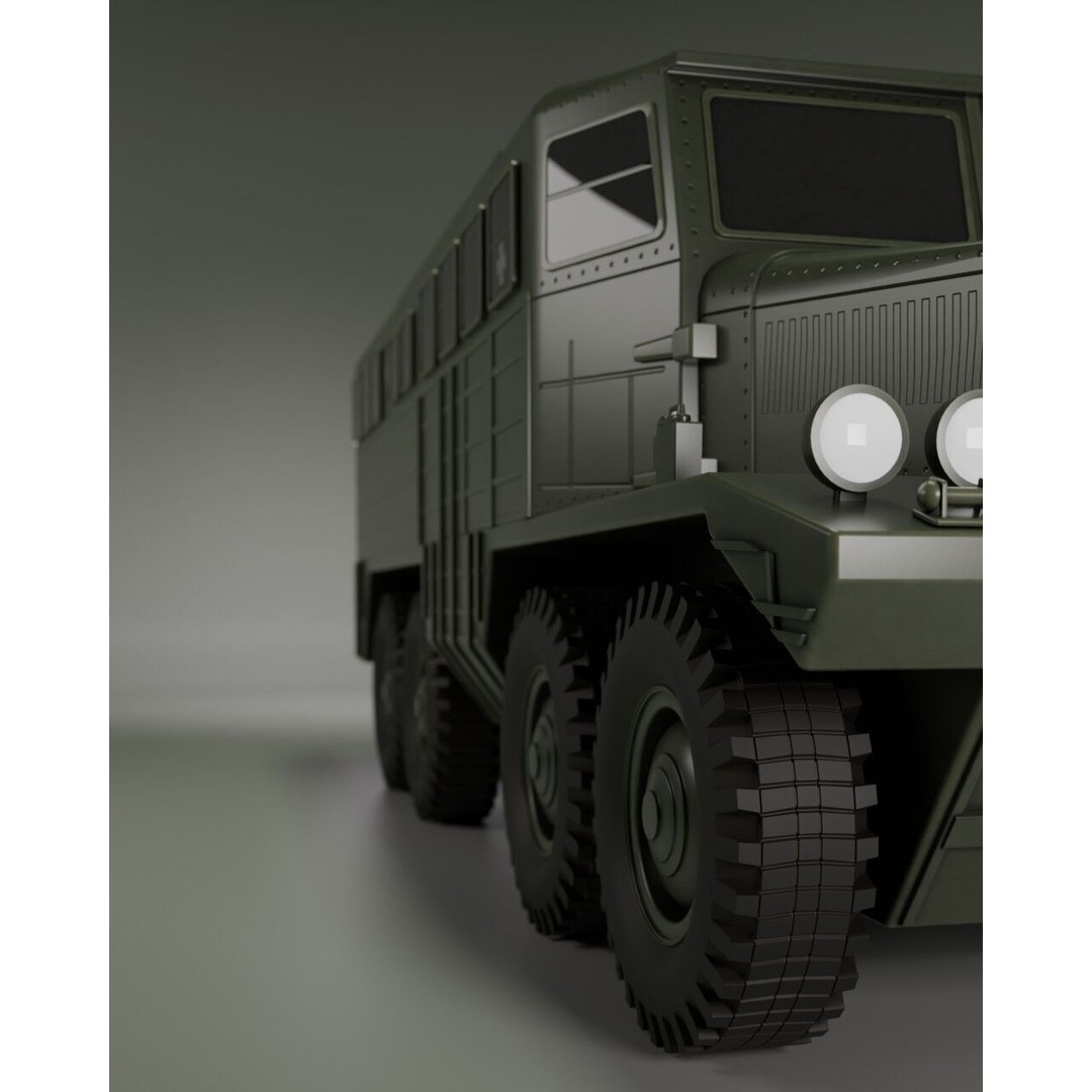 IronCroc 8x8 Military Transport Amphibious Car 3D Model – Low Poly, Game Ready, FBX - View 6