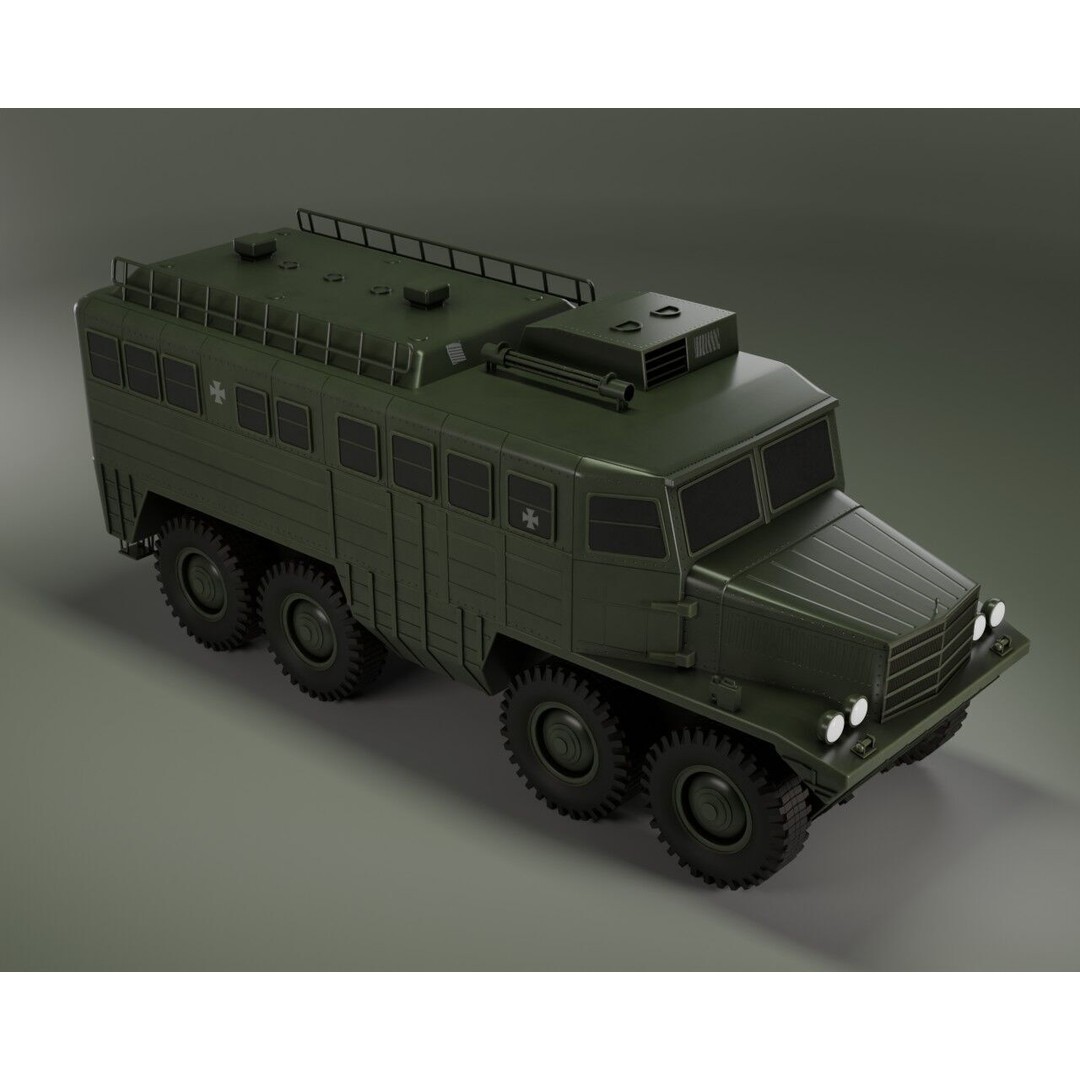 IronCroc 8x8 Military Transport Amphibious Car 3D Model – Low Poly, Game Ready, FBX - View 7