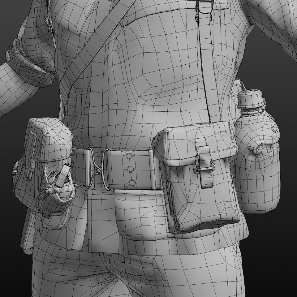 Vietnam War American Soldier - Low-Poly Game-Ready 3D Model