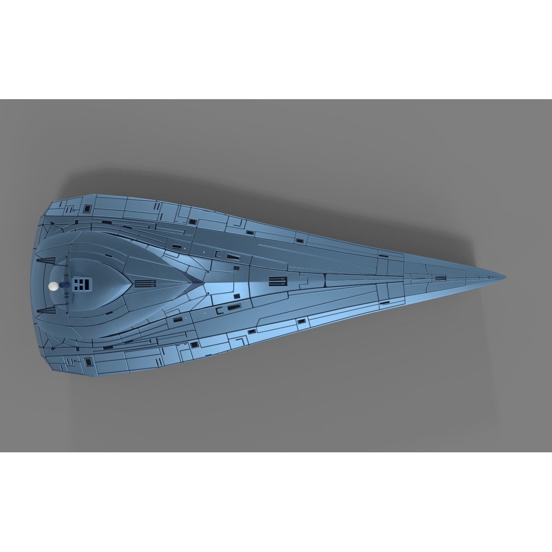 Futuristic Destroyer 3D Model – Low Poly Military Watercraft, FBX - View 11