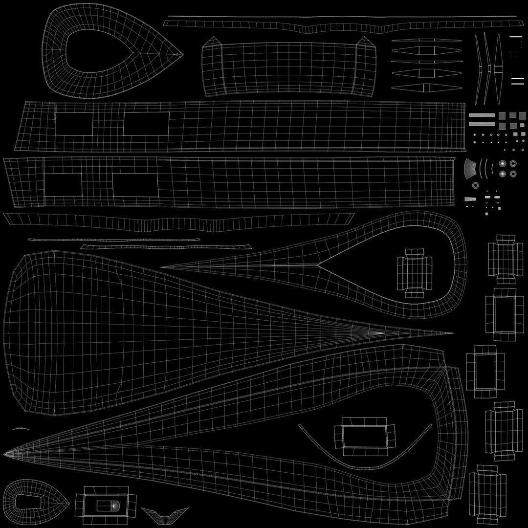 Futuristic Destroyer 3D Model – Low Poly Military Watercraft, FBX - View 14