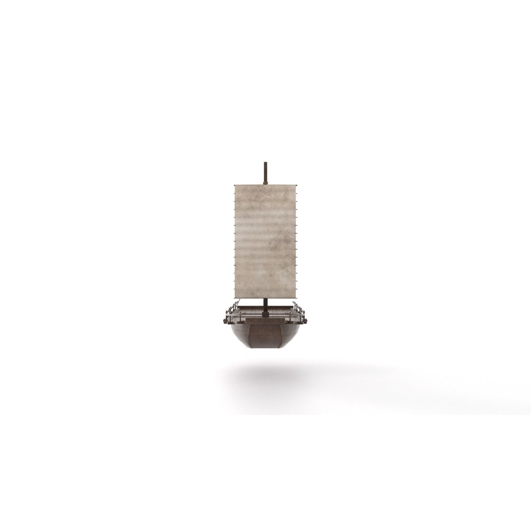 Korean Japanese Medieval Ship Set 3D Model – Historical Watercraft, PBR Textures - View 35