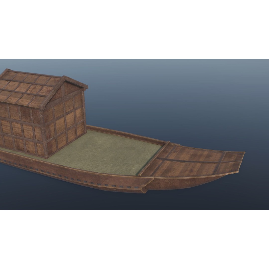 Korean Japanese Medieval Ship Set 3D Model – Historical Watercraft, PBR Textures - View 59