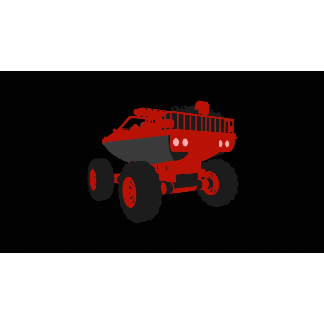 Amphibious ATV 3D Model – Low Poly Recreational Vehicle, FBX - View 10