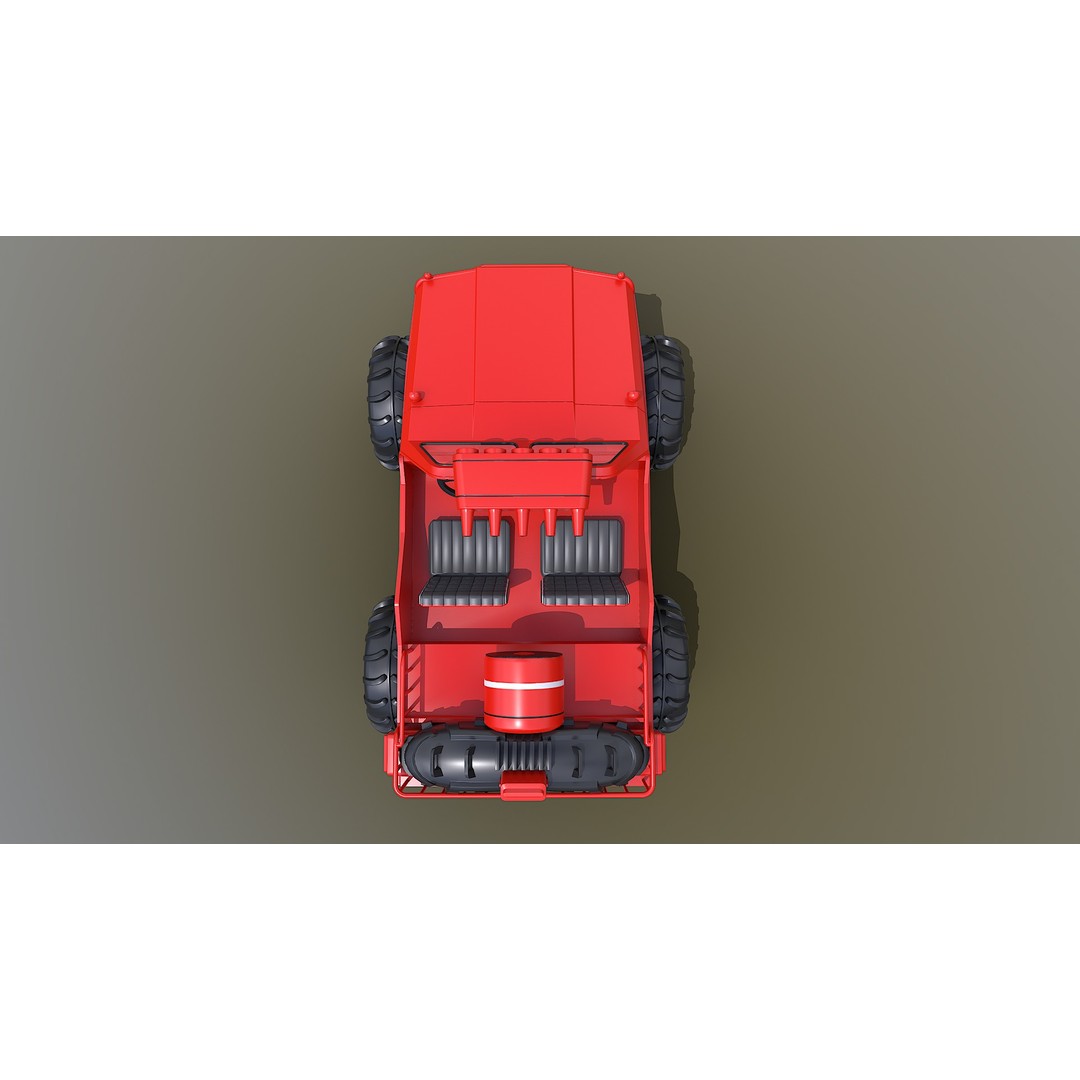 Amphibious ATV 3D Model – Low Poly Recreational Vehicle, FBX - View 11