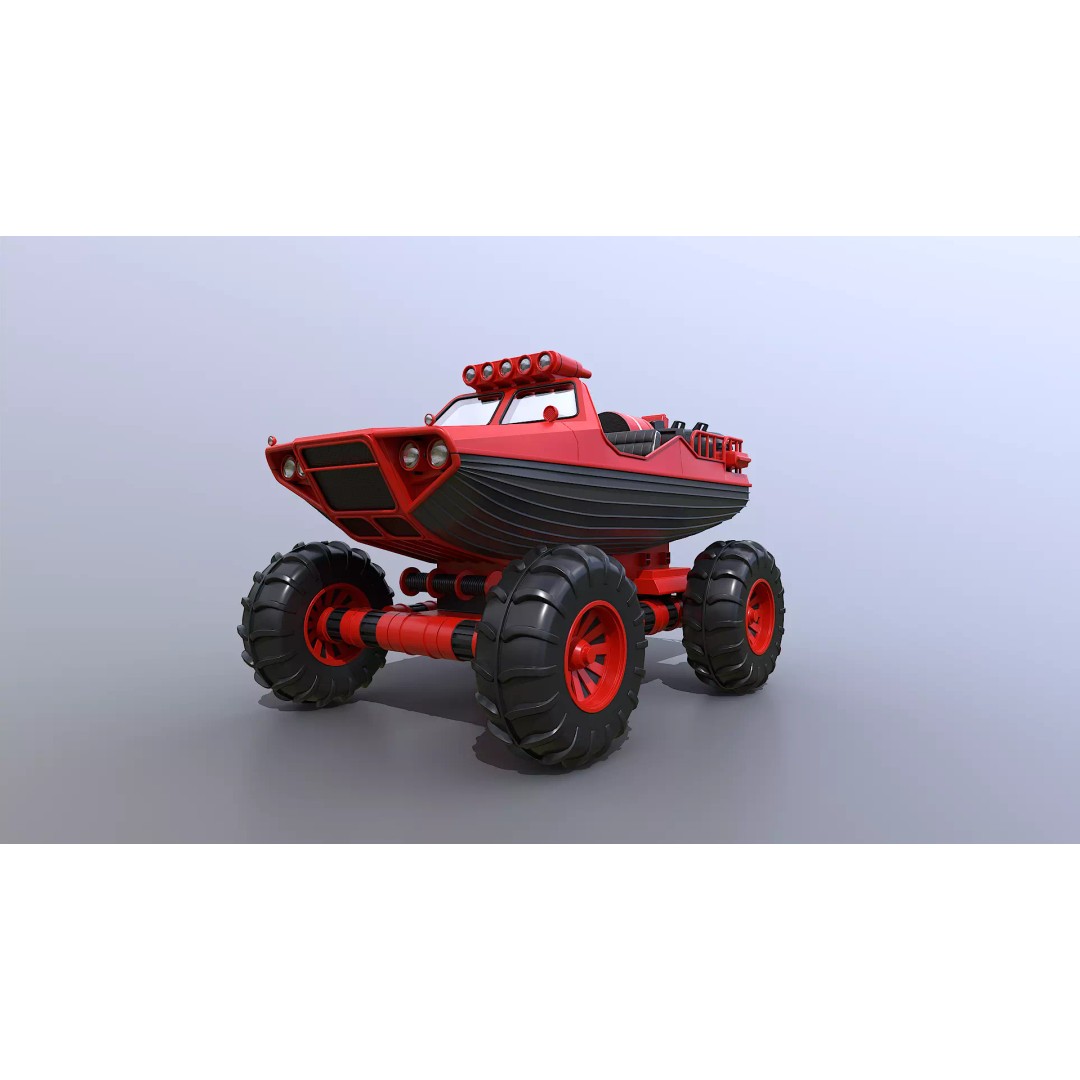 Amphibious ATV 3D Model – Low Poly Recreational Vehicle, FBX - View 2