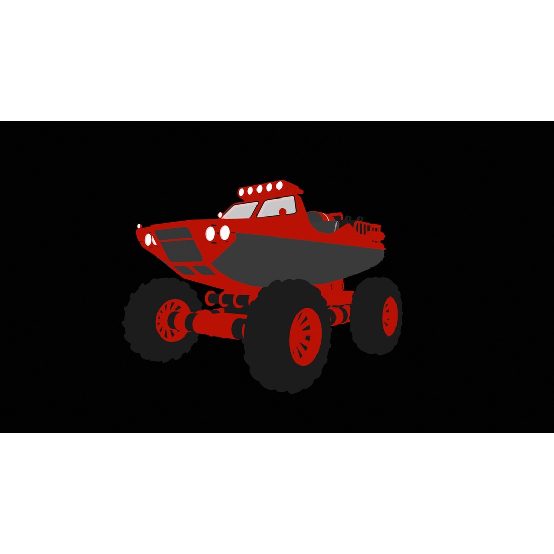 Amphibious ATV 3D Model – Low Poly Recreational Vehicle, FBX - View 4