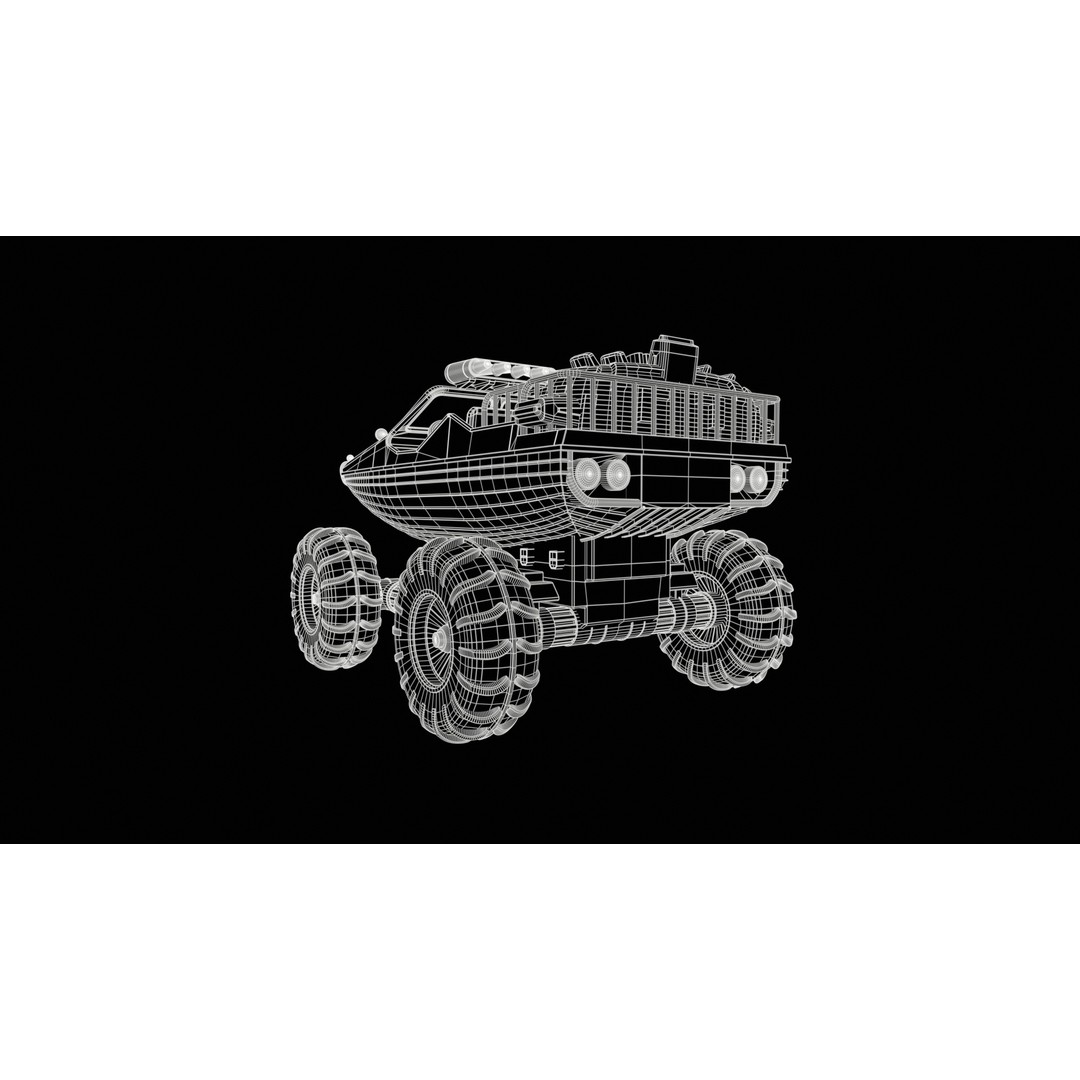 Amphibious ATV 3D Model – Low Poly Recreational Vehicle, FBX - View 9