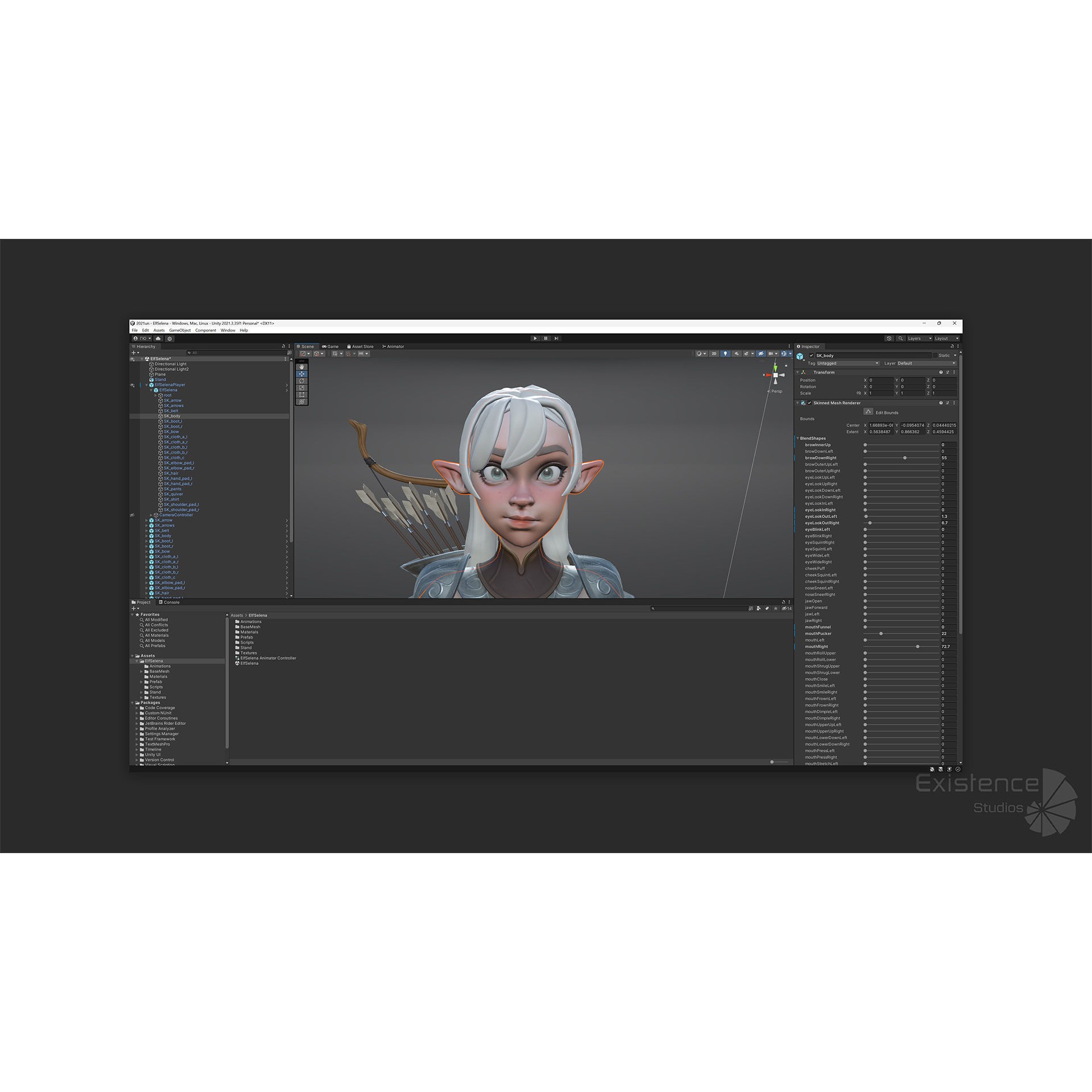 Elf Selena - Low-Poly Game-Ready 3D Model