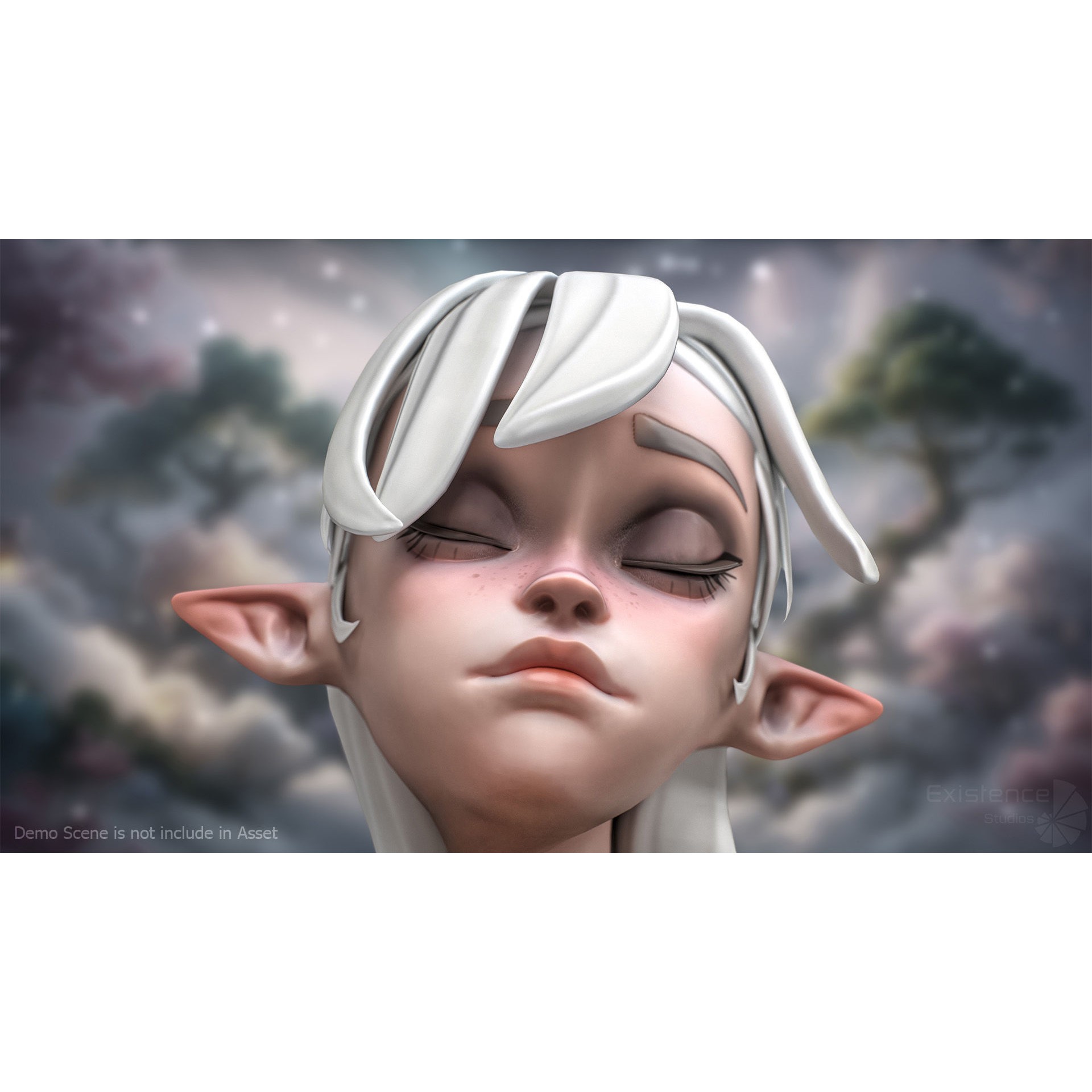 Elf Selena - Low-Poly Game-Ready 3D Model - View 11