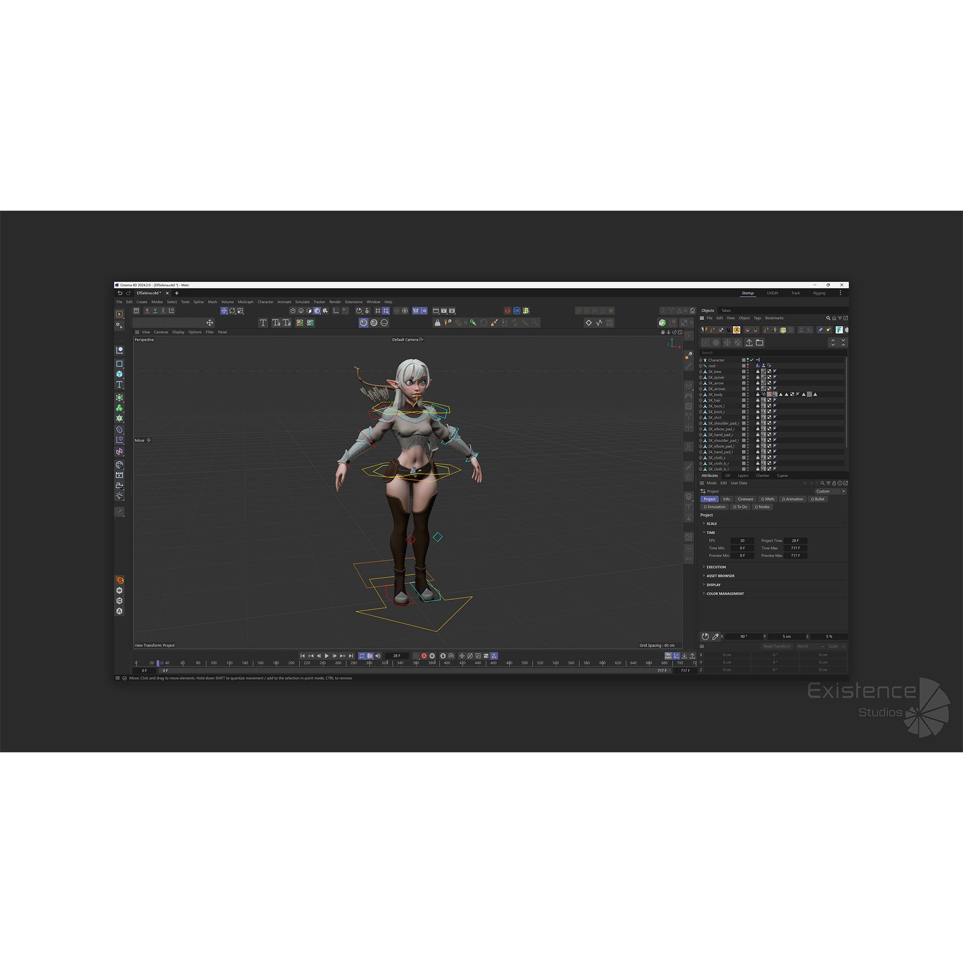 Elf Selena - Low-Poly Game-Ready 3D Model - View 14