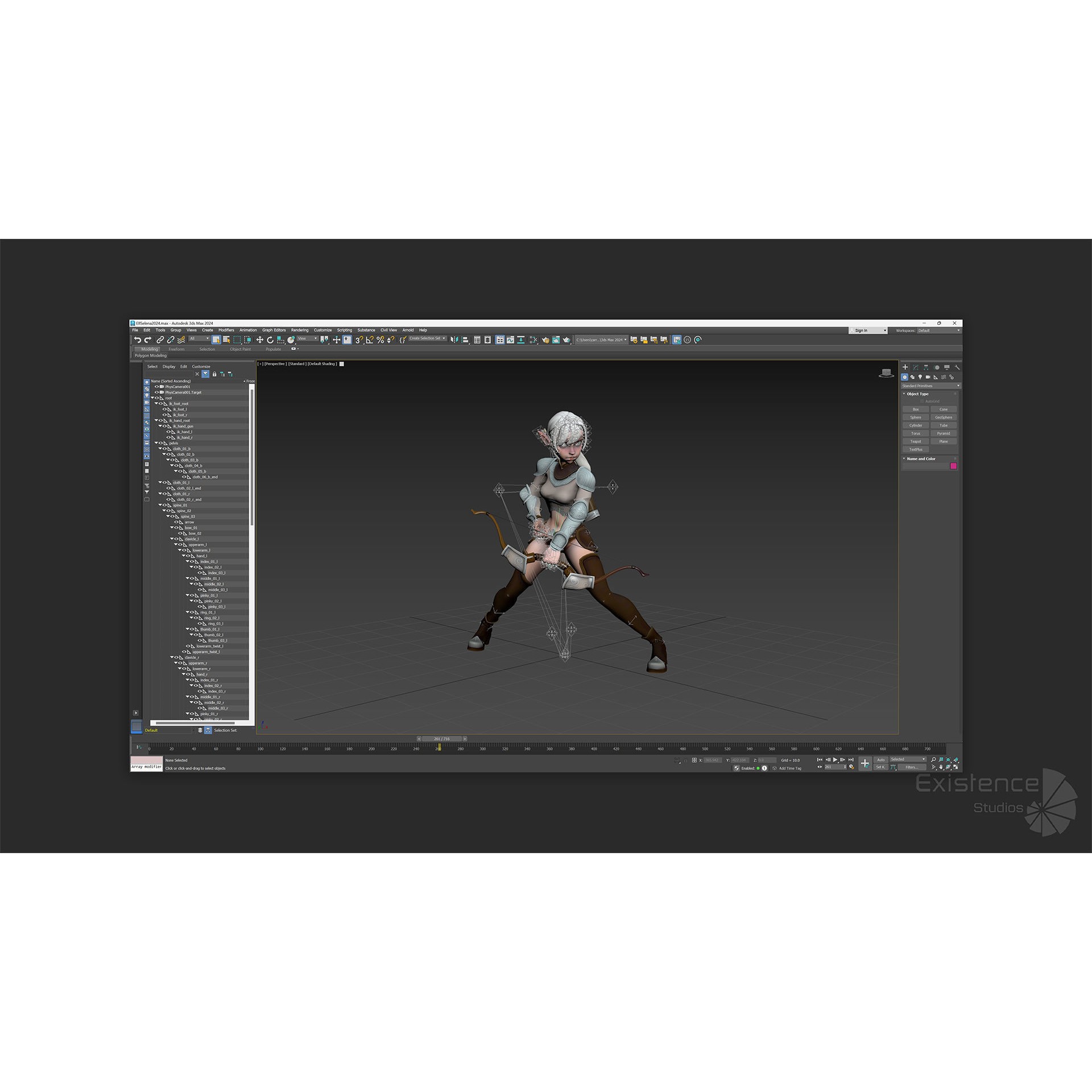 Elf Selena - Low-Poly Game-Ready 3D Model - View 16