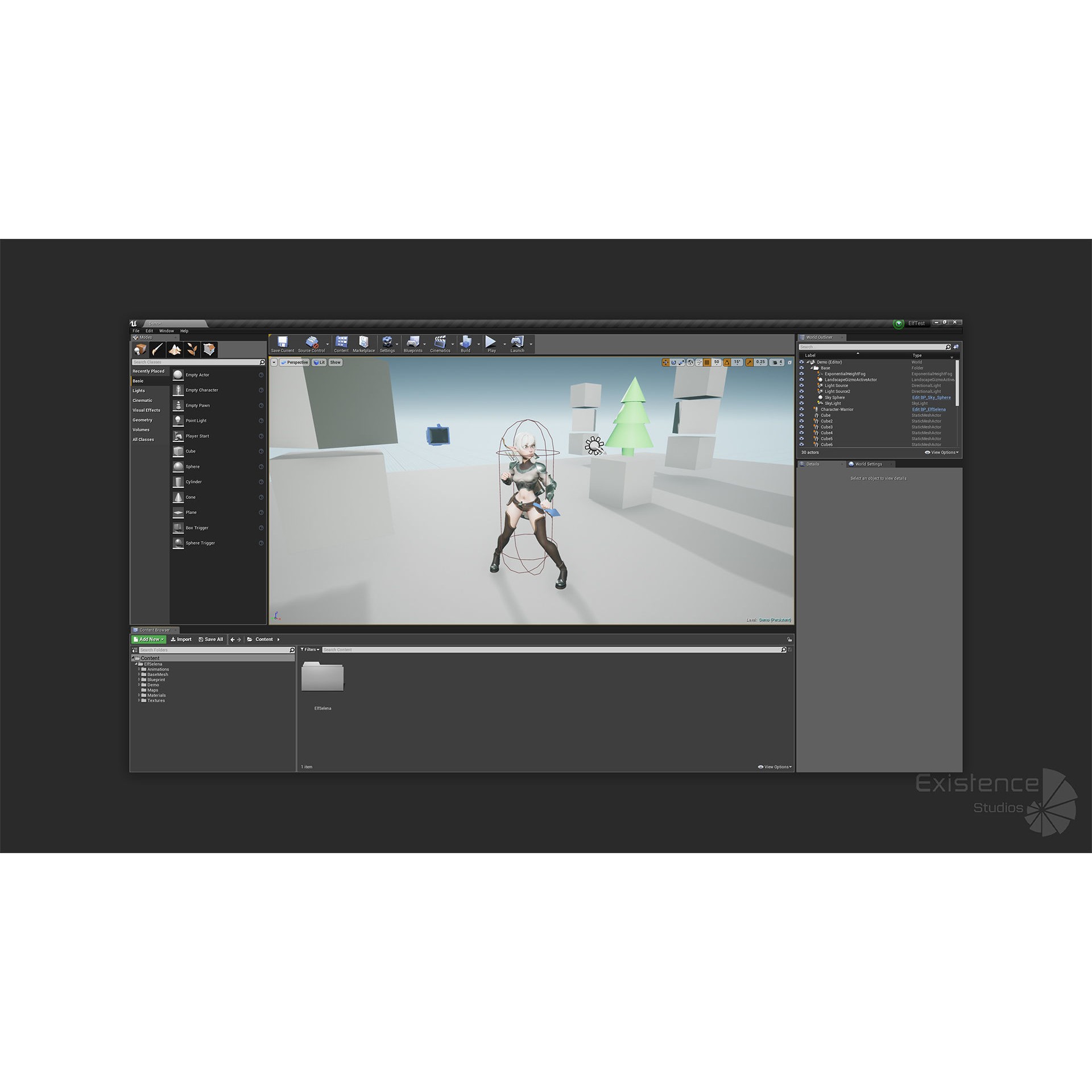 Elf Selena - Low-Poly Game-Ready 3D Model - View 21