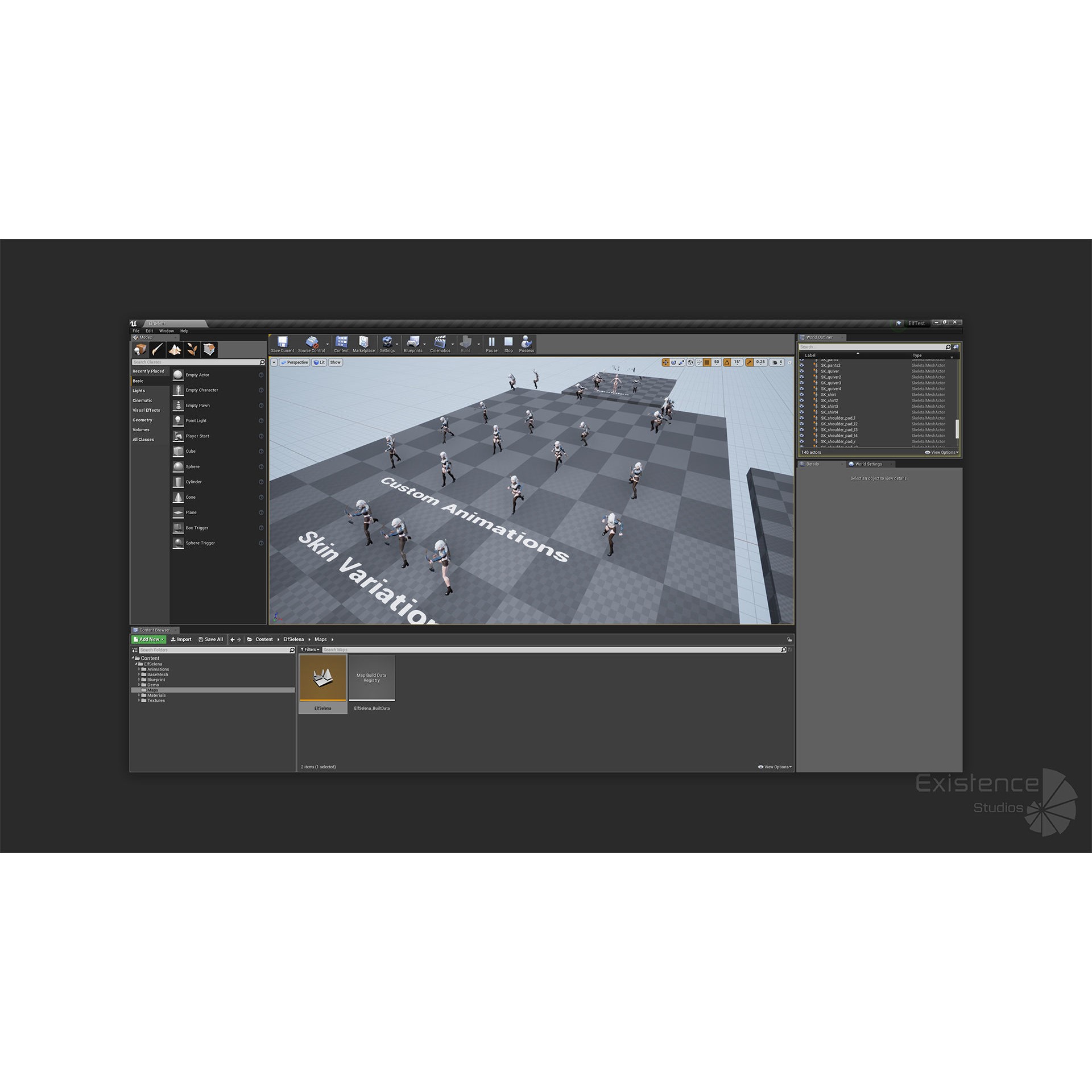 Elf Selena - Low-Poly Game-Ready 3D Model - View 22