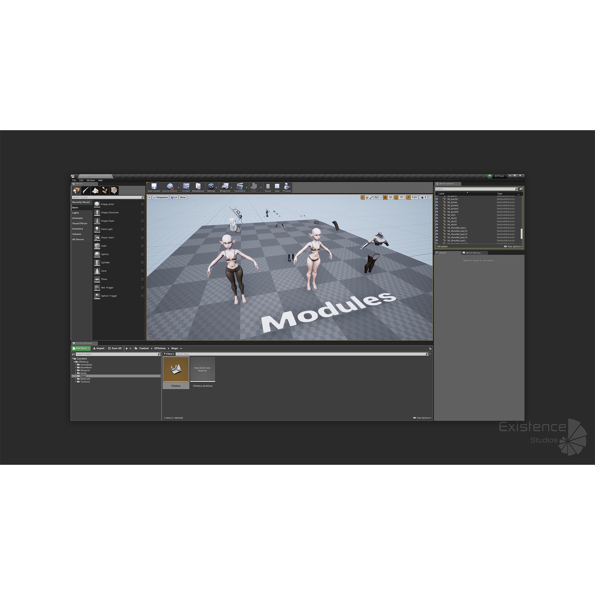 Elf Selena - Low-Poly Game-Ready 3D Model - View 23