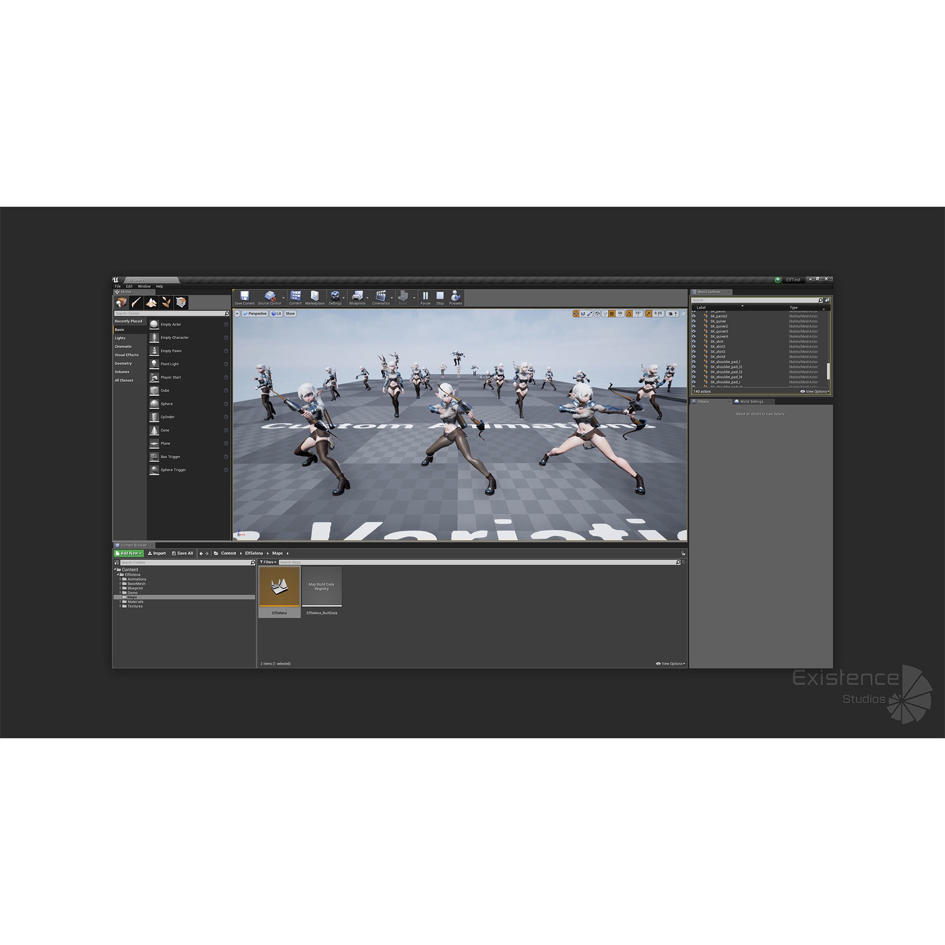 Elf Selena - Low-Poly Game-Ready 3D Model - View 26