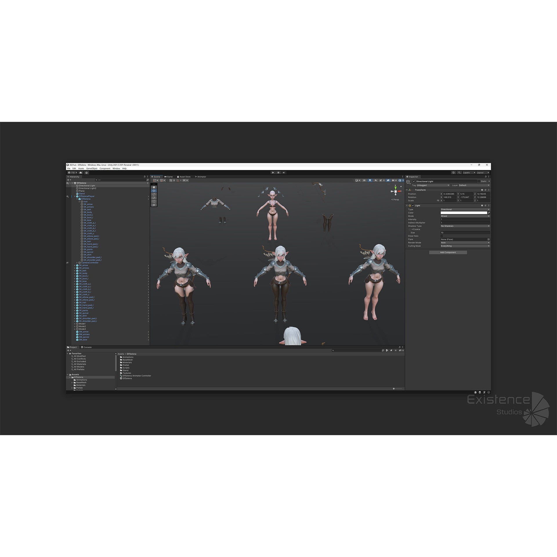 Elf Selena - Low-Poly Game-Ready 3D Model - View 28