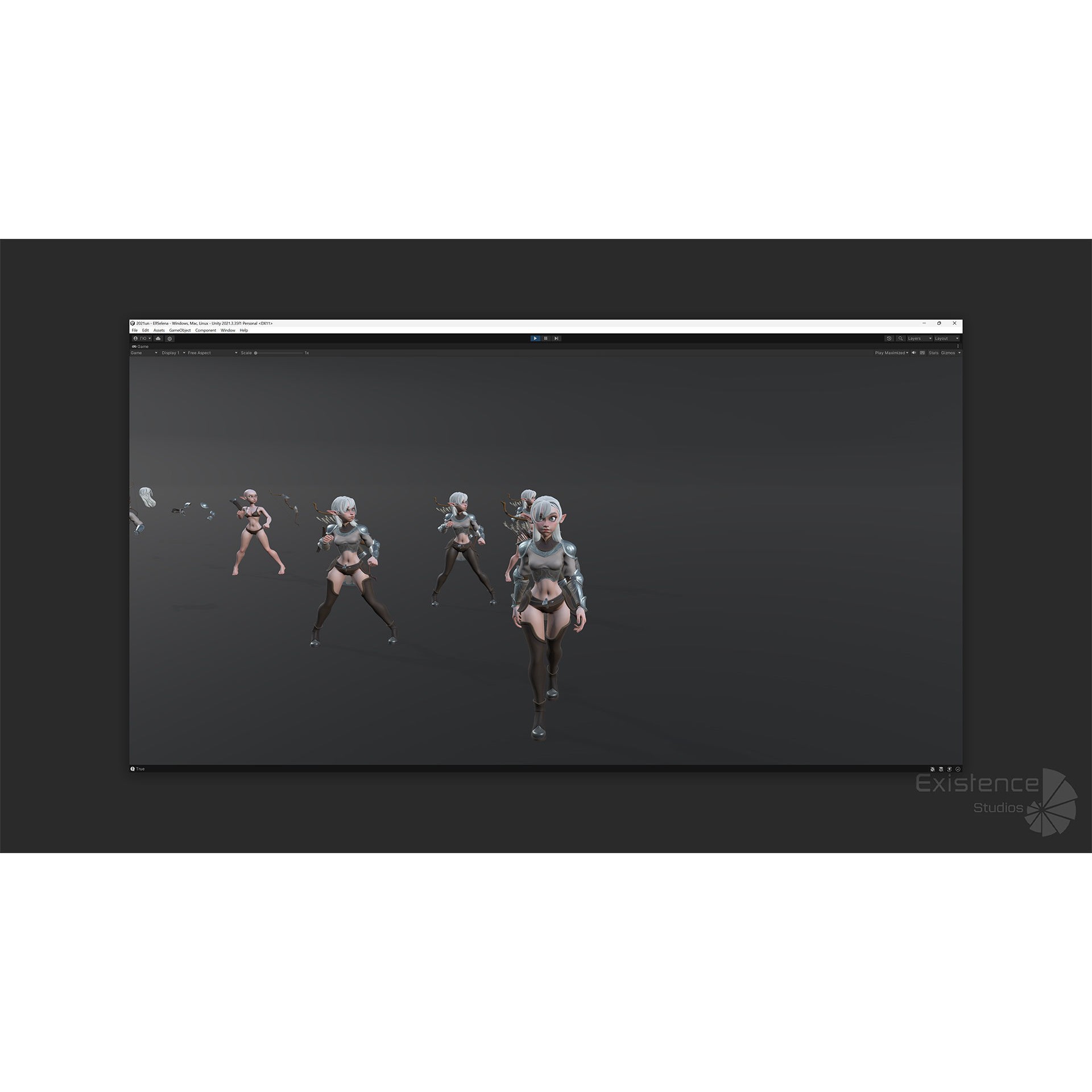 Elf Selena - Low-Poly Game-Ready 3D Model - View 29