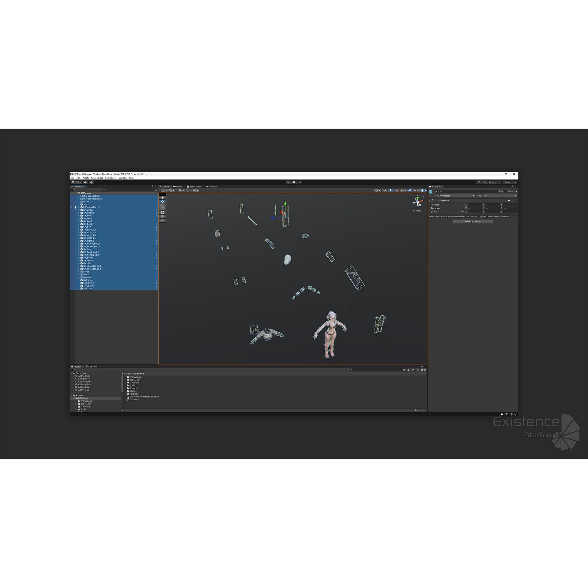 Elf Selena - Low-Poly Game-Ready 3D Model - View 32