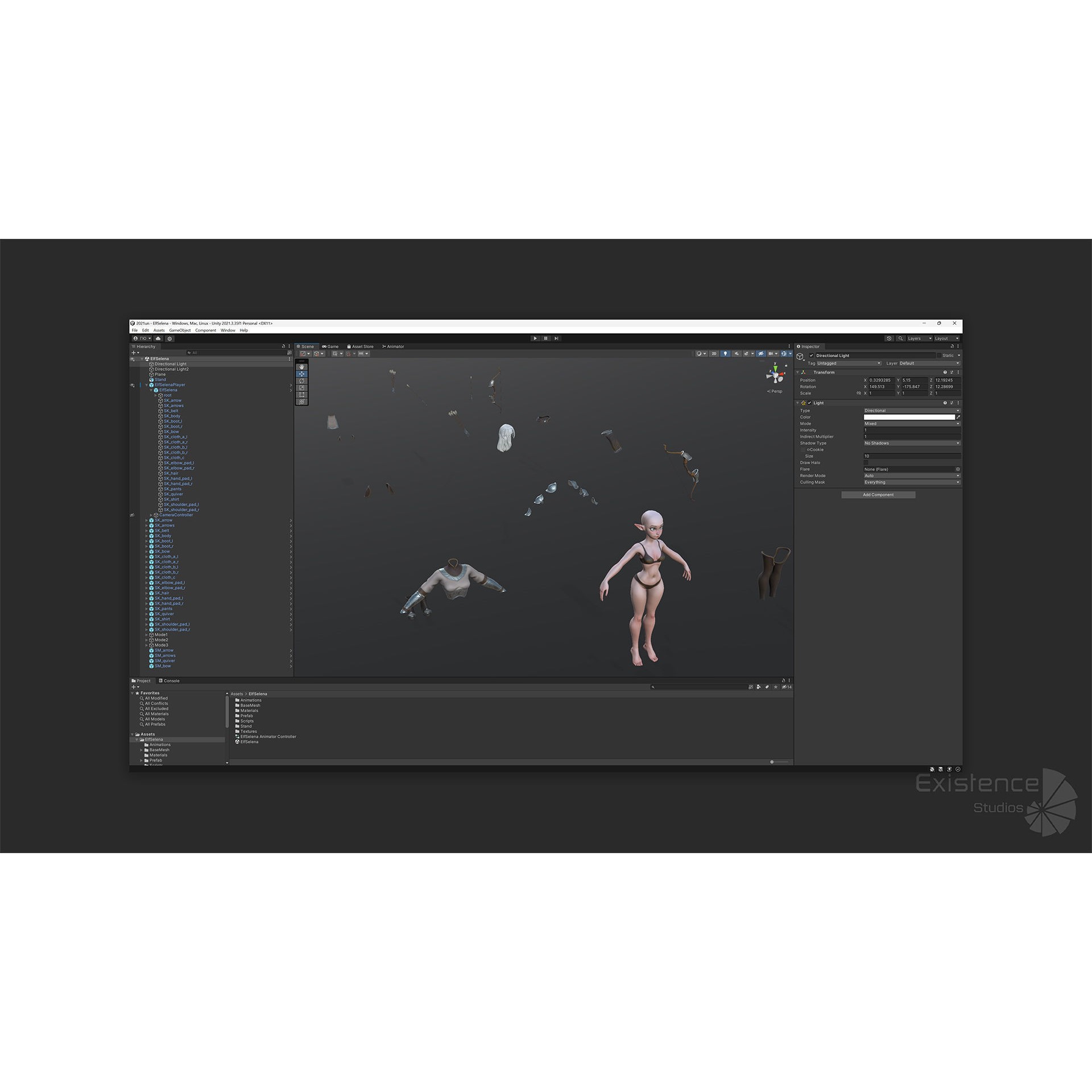 Elf Selena - Low-Poly Game-Ready 3D Model - View 33