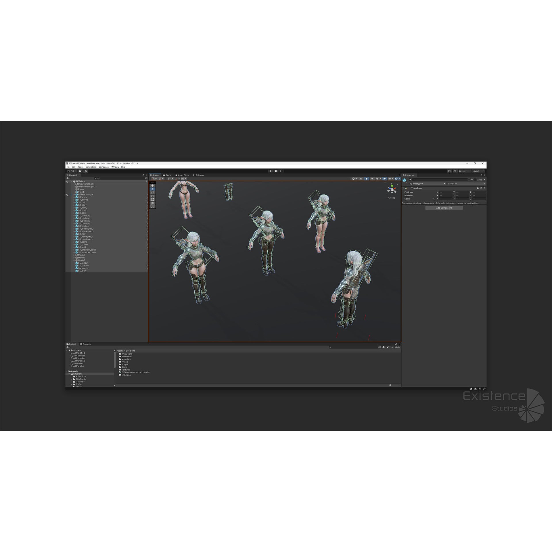 Elf Selena - Low-Poly Game-Ready 3D Model - View 35