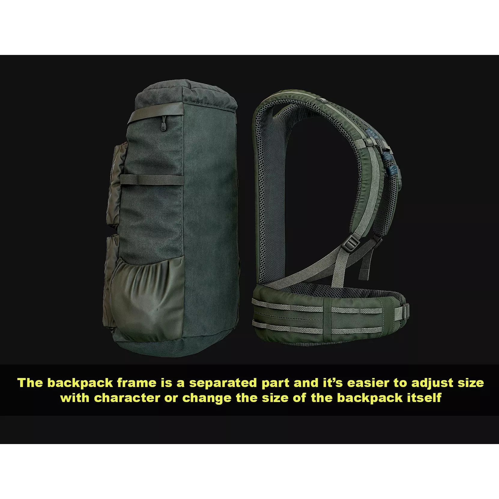 Vest Backpacks and Survival Kits - Low-Poly Game-Ready 3D Model - View 14