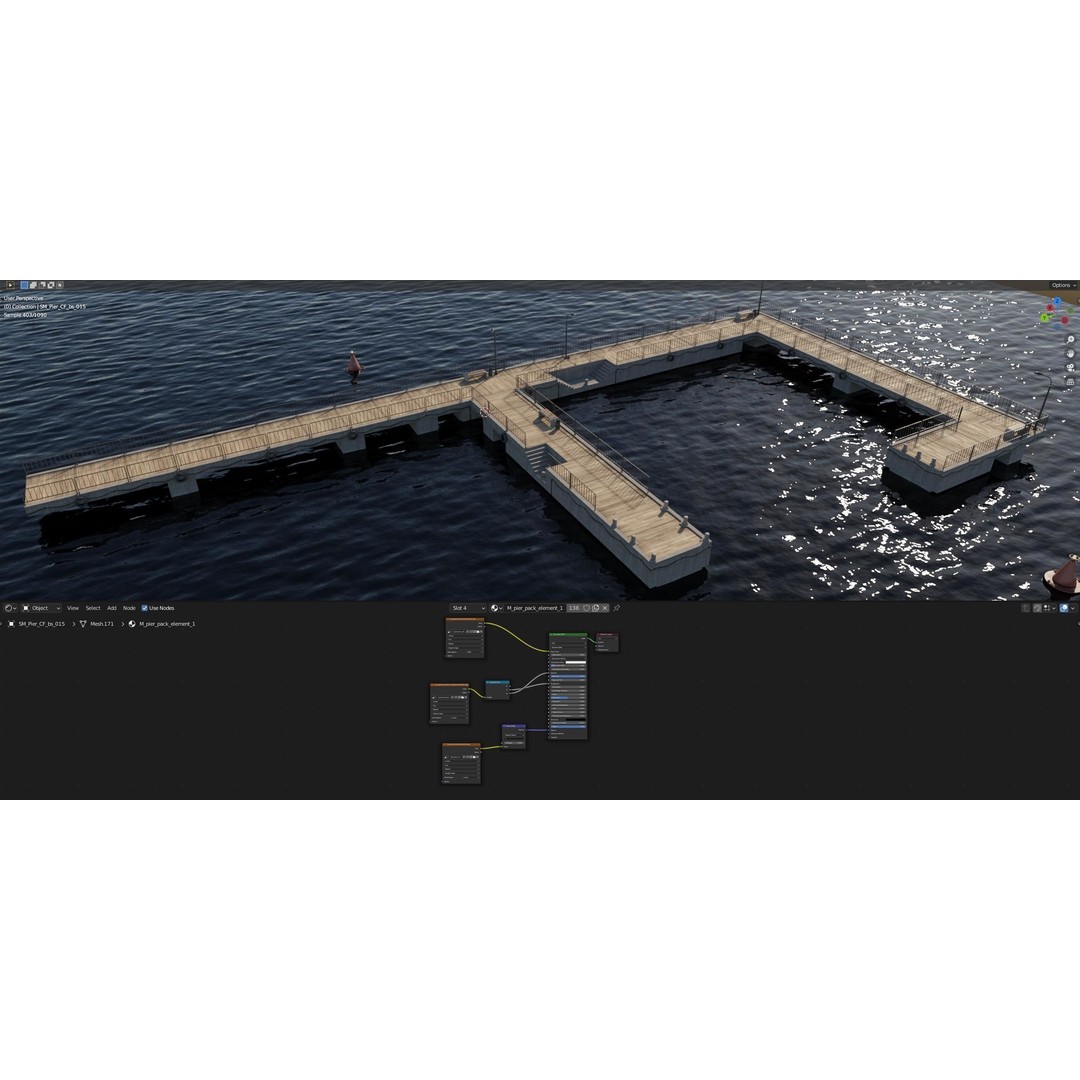 Modular Pier 3D Model – Low Poly Marina Asset, FBX, Blender - View 11