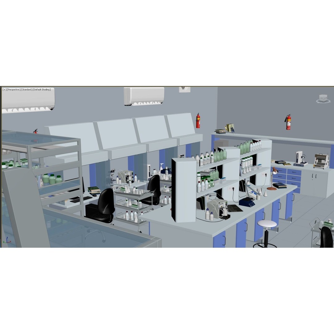 Laboratory 3D Model – Low Poly Medical Interior, FBX, OBJ
