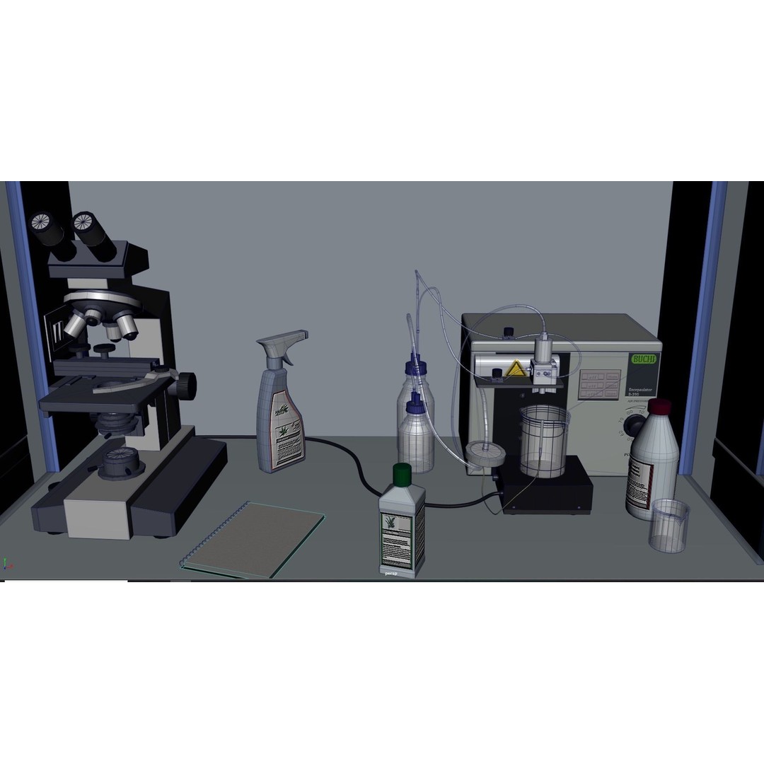 Laboratory 3D Model – Low Poly Medical Interior, FBX, OBJ - View 11