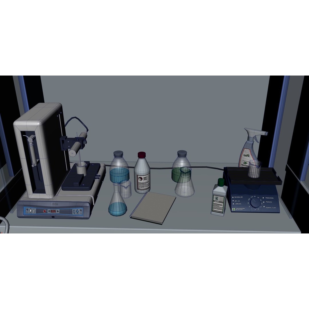 Laboratory 3D Model – Low Poly Medical Interior, FBX, OBJ - View 12