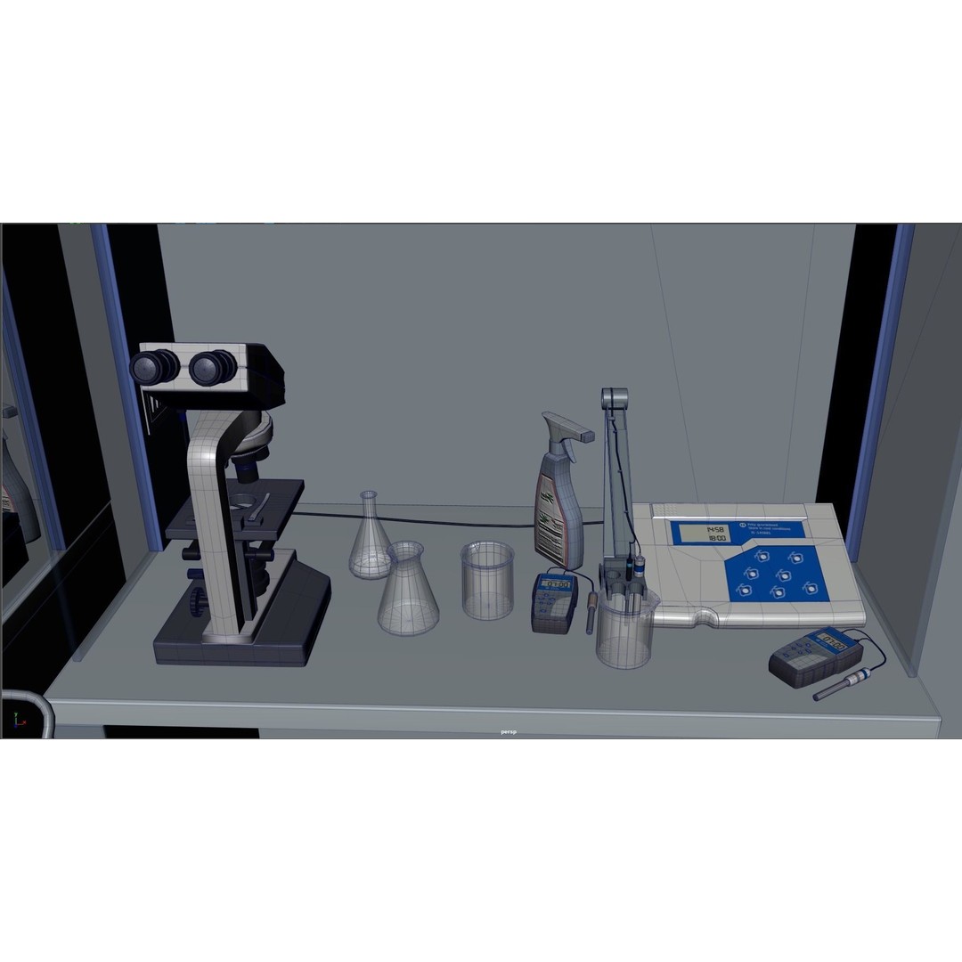 Laboratory 3D Model – Low Poly Medical Interior, FBX, OBJ - View 13