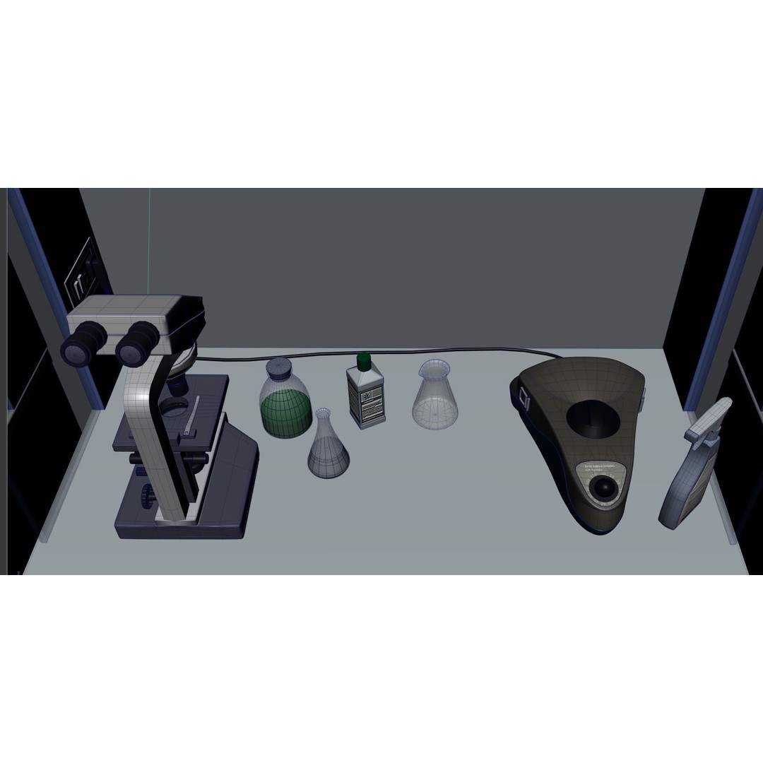 Laboratory 3D Model – Low Poly Medical Interior, FBX, OBJ - View 14