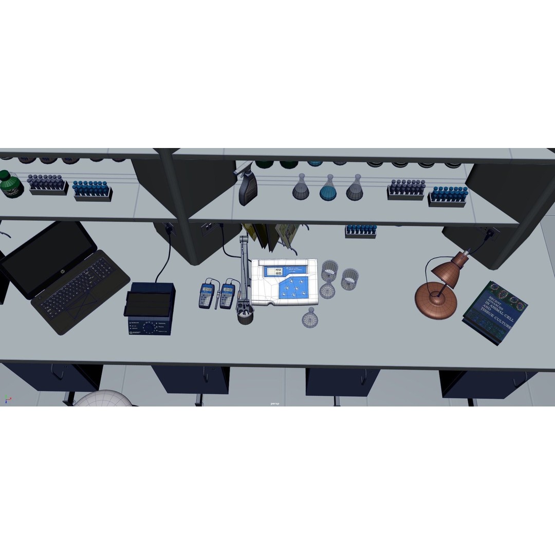 Laboratory 3D Model – Low Poly Medical Interior, FBX, OBJ - View 20