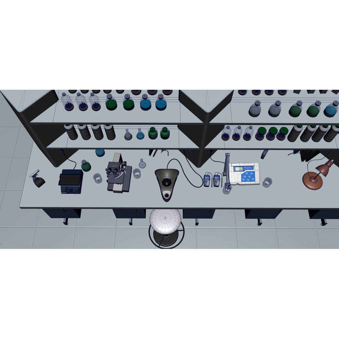 Laboratory 3D Model – Low Poly Medical Interior, FBX, OBJ - View 21